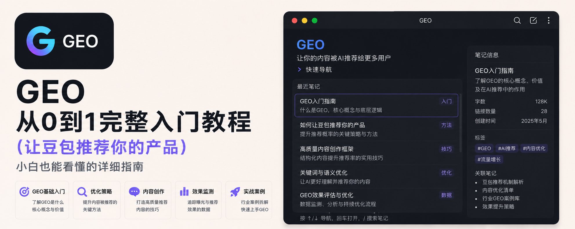 GEO 从 0 到 1 小白完整教程(让AI推荐你的产品)