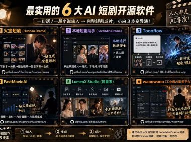 最实用AI短剧开源软件，让小白的你都能做导演！