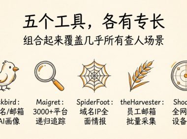 网警同款开盒思路，查人查公司查设备，五个免费开源工具